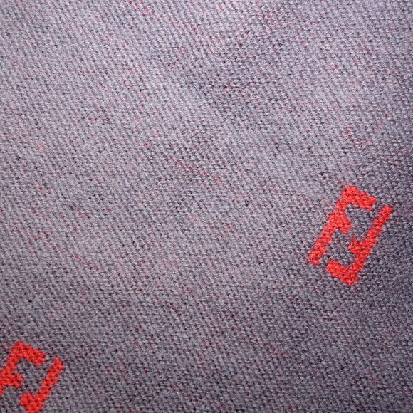 Fendi 100% Wool Monogram Logo Scarf Made In Italy, Size 12.5 in x 71 in - Picture 10 of 11